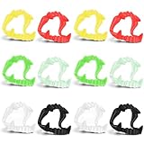Ouligay 12 Stück Vampir Zähne Kunststoff Vampirzähne Kinder, Leuchtend Vampirgebiss für Kinder Erwachsene, Dracula Zähne, Vampire Teeth Kids Adult für Halloween Party Karneval Vampir Kostüm Accessoire