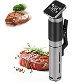 Pveanns Sous-Vide-Präzisionskocher, 1300-W-Sous-Vide-Kocher, WiFi-Sous-Vide-Gerät, 3D-Zirkulationsheizung, Digitale Zeitschaltuhr und Temperaturregelung, IPX7-wasserdicht für Familienessen