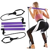 GLKEBY Pilates Stick Kit, mit einstellbarem Widerstand und tragbarem Pilates Übungsstock, geeignet zum Dehnen, Yoga, Shaping, Training, Sit-ups und Gewichtsverlust