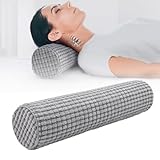 DASIAUTOEM Nackenrolle mit Bezug, 11x45 cm Reisekissen mit Memory Foam, Plüsch Punkt Waschbar Nackenkissen Linderung Nackenschmerzen, Neck Pillow für Home Office Reisen Yoga Rundzylinder