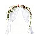 Rosenbogen Aus Metall Torbogen Rankhilfe Verzinkt Gartenbogen Pergola Spalier Tor Für Rosen Blumen Garten Terrasse Pflanzen Rankhilfe Rankgitter Rosengestell Rankbogen(White,W180xH230xT40cm)