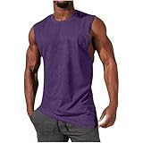 Laufwesten für Herren, leicht, einfarbig, Tank-Top, schmal, Muskeln, ärmellos, Sommer, Fitnessstudio, Alltag, athletisch, einfach anzubringen, Workout-Shirts, violett, 3XL