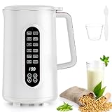 Nussmilchbereiter, 1,5 l Sojamilchbereiter, 12-in-1 Hafermilchbereiter mit Timer, Auto-Clean, Warmhalten, Blattstahlklinge für Haus und Küche