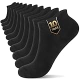 YouShow Sneaker Socken Herren & Damen bio Baumwolle 10 Paar Sneakersocken Kurze Socken Sportsocken Halbsocken Socks Unisex Schwarz 43-46