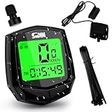 Fahrradcomputer Digital,tacho Fahrrad,fahrradtacho,14 Funktionen IP54 wasserdichte mit Hintergrundbeleuchtetem Display fahrradtacho, HD LCD Automatisches Kabelgebundene Kilometerzähler Fahrrad
