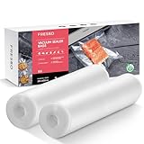 FRESKO Vakuumrollen 2 Rollen 28 x 600cm, Professionelle Vakuumierbeutel Folienbeutel, Größe für alle Vakuumiergeräte, BPA-frei, Geprägte Luftrillen, Sous-Vide-Gefrierbeutel