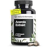 Acerola Extrakt mit Vitamin C – hochdosiert, vegan – 180 Kapseln für 6 Monate – 165 mg Vitamin C pro Kapsel – ohne unerwünschte Zusätze