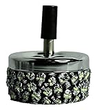 Drehaschenbecher mit Totenkopf-Motiv, leuchtet im Dunkeln