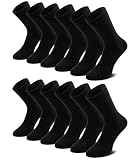 QINCAO 6 Paar Socken Herren Damen Baumwolle Herrensocken Schwarz Sport Socks Atmungsaktive,L