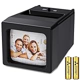 35-mm-Dia-Projektor und Dia-Betrachter, 2-fache Vergrößerung mit LED-Beleuchtung für alte Dias und 35-mm-Filmnegative (inklusive 2 AA-Batterien)