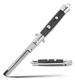 Butterfly Kamm aus Edelstahl, Klappbarer Springmesser Kamm mit Einem Handgriff Einziehbares Design, Geeignet für Unterwegs Reisen & Taschen Design und Einfach zu Reinigen