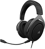 Corsair HS60 HAPTIC Stereo Gaming-Headset mit Haptischem Bass (Haptischem Bass durch Taction Technology, Ohrmuscheln aus Memory-Schaumstoff, Abgestimmten 50-mm-Neodym-Lautsprechertreiber) Carbon