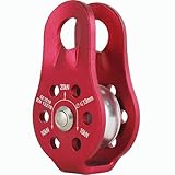 Tread star Seilrolle Umlenkrolle 20 kN Hochleistungs-Seilrolle Aus Aluminiumlegierung Für Das 12-mm-Klettern Einseil-Riemenscheibenblock für 12-mm-Seilklettern (1, rot)