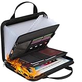 Schnellhefter mit großem Fassungsvermögen, A4, feuerfest, mit Griff, Fächermappe mit 26 Fächern, feuerfest und wasserdicht, mit farbigen Tabs, Akkordeon-Ordner, Dokumente