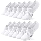 Toes Home 6 Paar Sneaker Socken Damen 39-42, Füßlinge Sneakersocken mit Silikonpad, Füsslinge Sportsocken Laufsocken Gepolsterte Kurze Socken Mädchen Unsichtbar Weiß