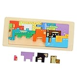 KONTONTY 1 Satz Tierisches Dreidimensionales Puzzle Tiere Tierfarm Groß Tierisches Rätsel Kleinkinder Kleinkind Rätsel Tragbare Rätsel Interaktive Rätsel Kleinkind-Puzzle Holz