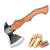 Japaknives Beil Wikinger Handgeschmiedete Spaltaxt Für Holz Handbeil 38cm Ergonomische Holz Spalten Outdoor Für Camping Trekking Idee als Geschenk