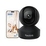 Reolink 3K Überwachungskamera Innen WLAN Schwenkbar, Home und Baby Monitor, Personen-/Haustier-/Baby-Schreierkennung, Auto-Tracking, 2,4/5GHz WiFi IP Kamera Indoor, 5MP IR-Nachtsicht, E1 Pro Schwarz