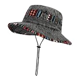 SAKTHIVEL Sonnenhut Herren Sommerhut UV Schutz Baumwolle Faltbar Safari Hut Outdoor Wanderhut Buschhut Fischerhut Anglerhut Gartenhut Boonie Hat