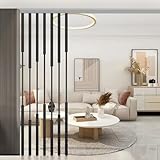 Schwarzer Raumteiler, 100–300 cm hoch, Metall-Lattenrost-Sichtschutzpaneele für Büro, Treppenhaus, Loft – stilvolle Wandtrennwände zur Raumtrennung