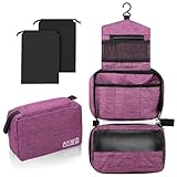 Aucuu Hängender Kulturbeutel, Kosmetiktasche fur Damen/Herren, Faltbare Kulturbeutel zum Aufhängen, Kosmetiktasche Groß, Reise Kulturtasche, Waschtasche mit Haken, Toilettentasche