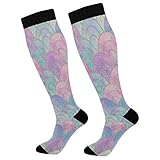 Sneaker Socken Meerjungfrau-Fischschuppenwelle Sportsocken Atmungsaktiv Fitness Socken Unisex Classic Socken Für Outdoor Trekking Laufen 50cm