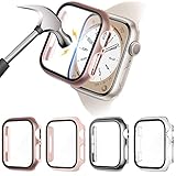 FITA [4 Stücke Hülle Kompatibel mit Apple Watch 8/7 41MM Schutzhülle Glas Schutz Displayschutz, Hoch Klar Härte Gehäuse Case Cover Schutzfolie Kompatibel mit iwatch Series 8 7 Hülle,41mm