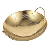Alipis wok Nicht -STiCK Pfannen kochen Bienenwabe groß Braten klein multi cooker drypot cookrings energiesparkochtopf Gemüsepfanne für die Küche Edelstahlpfanne Rostfreier Stahl Golden
