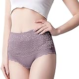 Cocila Damen Klassischer Slip Auslaufsichere Unterwäsche 2026 Für Mit Bund Und Po-Lifting Lustig (Purple, XL) Bauchweg Unterhose Dry Wear Unterhosen Wochenbett Schlüpfer Baumwolle Taillenslip