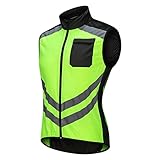 Jarade Reflektierend Fahrradweste Herren Sommer Leicht Atmungsaktiv Laufweste Herren Damen Running Winddicht Weste Herren Outdoor Windstopper mit Taschen Ärmellos MTB Radweste