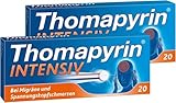 Thomapyrin INTENSIV bei Migräne & intensiveren Kopfschmerzen | 2x20 Stk Vorteilspack|Hochdosierte 3-fach Kombination aus ASS, Paracetamol und Coffein | Wirkt 20 min schneller als Ibuprofen 400 mg