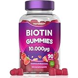 Biotin Gummibärchen 10.000μg | Hochdosiert für Haut Haare Nägel | 90 Vegane Gummies | 5000mcg Biotin Vitamine pro Gummi | Erdbeergeschmack | von Horbaach