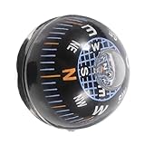 SOIMISS Mini Kompass Kugelform Schwarz für Auto Armaturenbrett Tragbarer Kunststoff Kompassball für Outdoor Wandern Camping Navigation Kompakt und Vielseitig für Junge Mädchen und