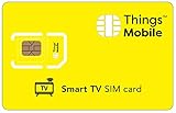 SIM-Karte für SMART-TV - Things Mobile - mit weltweiter Netzabdeckung und Mehrfachanbieternetz GSM/2G/3G/4G. Ohne Fixkosten und ohne Verfallsdatum. 10 € Guthaben inklusive