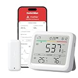 SwitchBot WLAN CO2-Melder, CO2 Messgerät mit IP65 Thermometer Hygrometer, Luftqualität Messgerät mit CO2-Alarm, Bluetooth CO2 Sensor mit APP, 2 Jahre Datenspeicher
