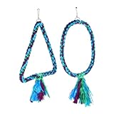 WEKADRIN 2 Stück Papageien Schaukelspielzeug Baumwollseil Kauspielzeug Hängespielzeug für Vögel Haustier Training Bunte Kletter Beißspielzeuge für Käfige