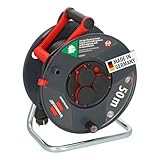 Brennenstuhl Garant V2 IP44 Kabeltrommel 50m outdoor (Made in Germany, 3 Schutzkontakt-Steckdosen, Spezialkunststoff)