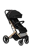 MoMi ESTELLE PLUS LIGHT Kinderwagen ab 6. Monat (bis 22 kg), klappbarer Buggy mit 5-Punkt-Sicherheitsgurt, Einkaufskorb und Liegefunktion, Teleskop-Stange zum Ziehen, steht nach dem Zusammenklappen