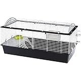 FERPLAST Nagetierkäfig CASITA 120 für Kaninchen, Meerschweinchen, Meerschweinchen, aus Metall, inklusive Zubehör: Futterkrippe, Trinkflasche, Napf, Haus, Leiter. 119x58xh60cm