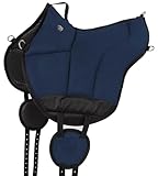 Equinate Reitpad Toledo aus Mikrofaser Navy - Bareback Pad mit pflegeleichter Neopren Unterseite - Reitkissen Baumloser Sattel