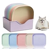 Katzennäpfe, Katzenschüssel, Schnurrhaarfreundlich, flache Futter- und Wassernäpfe für Haustiere, flach, Weizenstroh, Kätzchennäpfe für drinnen und draußen, Katzenfutter, Violett, 10 Stück