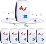 Ultraschall Schädlingsbekämpfer,6 Stück Elektronische Insektenschutzmittel, Moskitoschutz Innenräumen Pest Repeller für Kakerlaken, Mäuse, Fliegen, Mücken, Spinnen