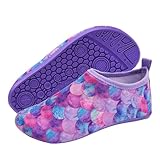 Generisch Badeschuhe Kinder, Wasserschuhe Kinder, Schwimmschuhe Strandschuhe Schnell Trocken Aquaschuhe Neoprenschuhe Wattschuhe Aqua Schuhe Kind für Jungen Mädchen 23-34, Lila, 33