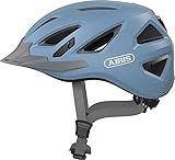 ABUS Stadthelm Urban-I 3.0 - Fahrradhelm mit Rücklicht, Schirm und Magnetverschluss - für Damen und Herren - Hellblau, Größe L