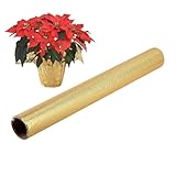 Deckel aus Aluminium für Töpfe, goldfarbenes Geschenkpapier für Blumensträuße von 9 Metern | wasserdichte Blumenfolie für Blumenkästen | für Weihnachten, Hochzeit, Versand