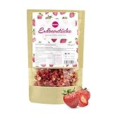 Nutritec Gefriergetrocknete Erdbeeren in Stücke 100g, Früchte gefriergetrocknet ohne Zusätze, Trockenfrüchte im wiederverschließbaren Aromabeutel