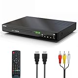 Blu-ray Player für Fernseher, 1080P HD Bluray DVD Player mit HDMI, AV, Koaxialausgang, USB-Eingang, alle Region DVDs und Region B/2 Blu-ray Disc Player, Metallgehäuse