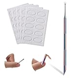 Nagelhautschieber Edelstahl,Doppelkopf Nagelhautschieber mit Schleifpapier Cuticle Pusher & Entferner für Maniküre und Pediküre Nagelhautmesser Hautkürette und Nagelreparatur Tool