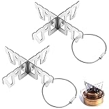 Alkohol Kreuzständer 2Pcs Edelstahl Alkohol Herd Halter Tragbar Titanium Alcohol Stove Zubehör für Camping Wandern, Picknick