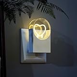 Nachtlicht Steckdose 3000K Warmweiß Nachtlichter Kinder oder Baby Nachttischlampe LED Herzform Nachtleuchten Steckdosenlampe für Kinderzimmer,Treppenaufgang,Schlafzimmer, Küche, Orientierungslicht